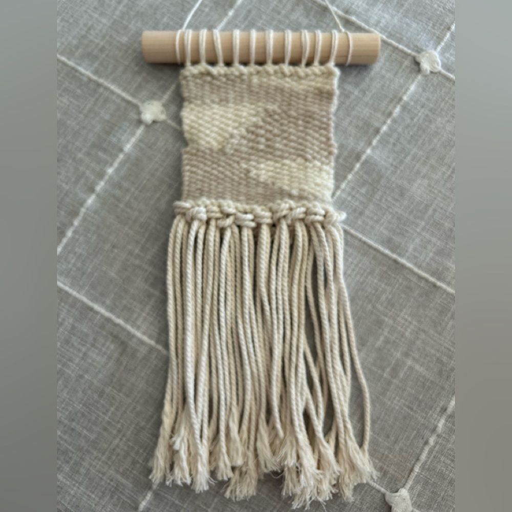 Handmade Woven Wall Hanging with Fringe